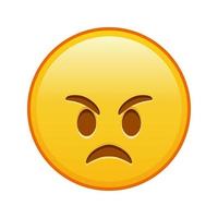 Angry face Large size of yellow emoji smile vector