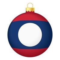 Christmas tree ball with Laos flag. Icon for Christmas holiday vector