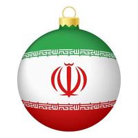 Christmas tree ball with Iran flag. Icon for Christmas holiday vector