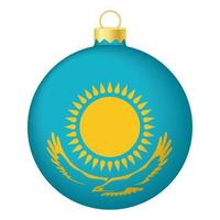 Christmas tree ball with Kazakhstan flag. Icon for Christmas holiday vector