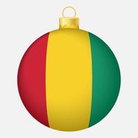 bola de árbol de navidad con bandera de guinea. icono para vacaciones de navidad vector