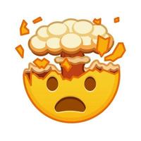 Shocked face with exploding head Large size of yellow emoji smile vector