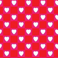Simple hearts seamless pattern. Valentines day background. Pink and red. Vector EPS10