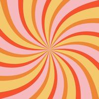 Groovy retro burst sun rays background. Vintage colorful abstract geometric pattern. Vector summer hippie carnival illustration for poster, flyer, greeting card, banner.