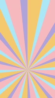 Groovy retro burst sun rays background. Vintage colorful abstract geometric pattern. Vector summer hippie carnival illustration for poster, flyer, greeting card, banner.
