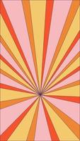 Groovy retro burst sun rays background. Vintage colorful abstract geometric pattern. Vector summer hippie carnival illustration for poster, flyer, greeting card, banner.