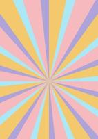 Fondo de rayos de sol de ráfaga retro maravilloso. patrón geométrico abstracto colorido vintage. ilustración vectorial de carnaval hippie de verano para afiches, volantes, tarjetas de felicitación, pancartas. vector