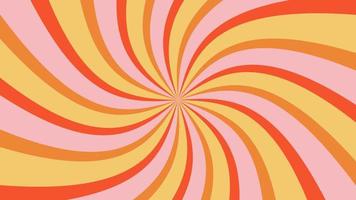 Groovy retro burst sun rays background. Vintage colorful abstract geometric pattern. Vector summer hippie carnival illustration for poster, flyer, greeting card, banner.
