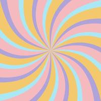 Groovy retro burst sun rays background. Vintage colorful abstract geometric pattern. Vector summer hippie carnival illustration for poster, flyer, greeting card, banner.