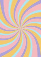 Groovy retro burst sun rays background. Vintage colorful abstract geometric pattern. Vector summer hippie carnival illustration for poster, flyer, greeting card, banner.