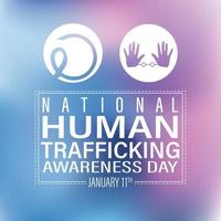 National Human trafficking Awareness Day. On January 11th to raising awareness about the different forms of human trafficking, vector