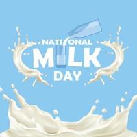 ilustración vectorial del día nacional de la leche. vector de ilustración de leche fresca.