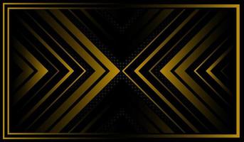 Golden Line Geometric and Black Background vector