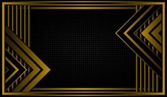 Golden Line Geometric and Black Background vector