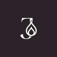 aqua drop beauty logo letter J vector