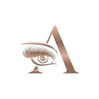 Luxury Beauty Eye Lashes Logo Letter A vector