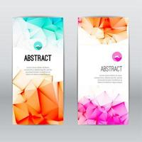 Set of light polygonal and triangular geometric banners for modern design. Web, commerce, events. vector