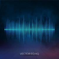 Vector digital equalizer with colored lights and smoky background. Vector illustration can be used for interfaces in web design, Wallpapers, postcards and musical banners