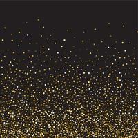 Golden glitter shine texture on a black background. Golden explosion of Confetti. Golden abstract particles on a dark background. Isolated Holiday Design elements. Vector illustration.
