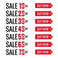 Sale red letters tags. Font and text with special offer discounts, vector layout