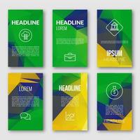 Vector Geometric Banners Set. Brazil Fag Color Background. Abstract Light Bright Sparkle Backdrop for Business, Web, Print