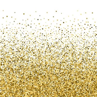 Abstract Falling Golden Parts Confetti Background. Flying Particles. Elegant Gold Background for Business Presentations, Gift cards, Universe Jewelry Design. illustration.
