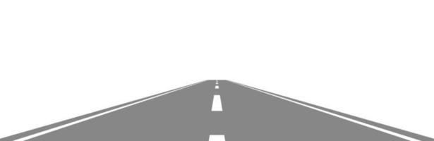 carretera de perspectiva recta aislada en blanco. Ilustración de vector de concepto de viaje