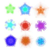 Set of vector triangle round patterns. Kaleidoscope flower mandala. Modern design templates, vector illustration mosaic