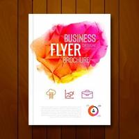 Colorful Business background watercolor stain design. Cover Brochure Magazine flyer report modern unusual template layout mockup infographic. Vector illustration