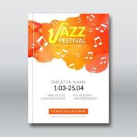 Jazz music vector poster templates set. Hand drawn Watercolor stain background. Abstract background for card, brochure, banner, web design, poster background template.