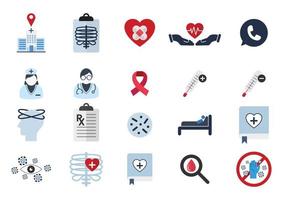 medical flat items elements design vector