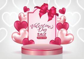fondo de banner de sitio web de exhibición linda de venta de san valentín vector