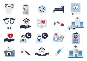 medical flat icons elements vector