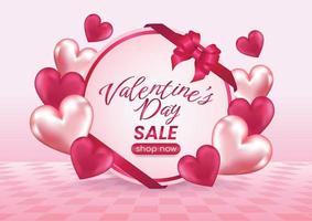 valentine's day sale circle display website banner background vector