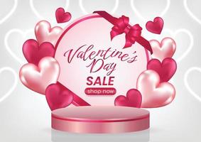 valentine's day sale display website banner cute background vector