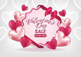 valentine's day sale display website banner white background vector