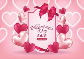 happy valentine's day sale display website banner background vector