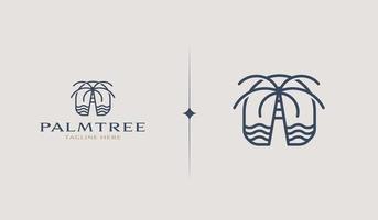 Palm Tree Monoline. Universal creative premium symbol. Vector sign icon logo template. Vector illustration