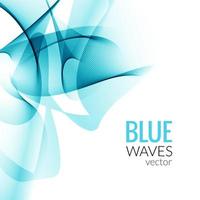 Abstract Blue business line wave vector white background vector illustration