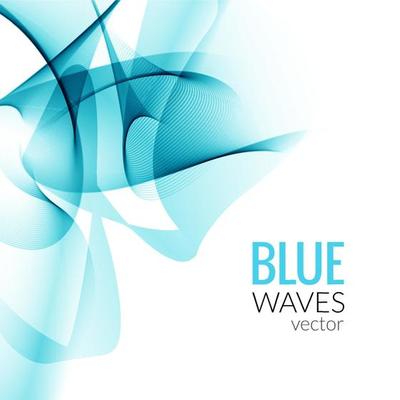 Abstract Blue business line wave vector white background vector illustration