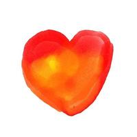 Watercolor painted red heart, vector element for your design