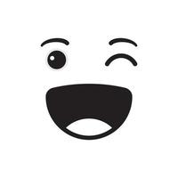 Smiling face emoticon vector illustration