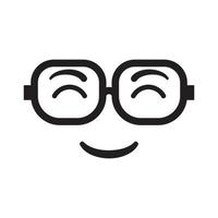 Smiling face with glasses vector illustration