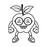 lindo vector de personaje de mascota de manzana