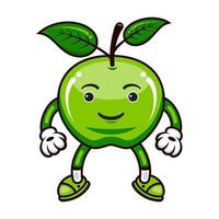 lindo vector de personaje de mascota de manzana