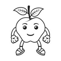 lindo vector de personaje de mascota de manzana