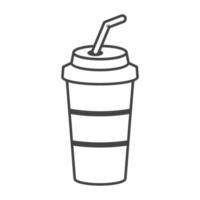 Soft drink vector outline illustration
