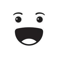 Smiling face emoticon vector illustration