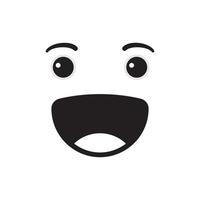 Smiling face emoticon vector illustration