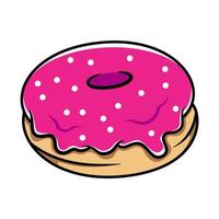 Donut with pink glaze. Donut icon, donut vector illustration